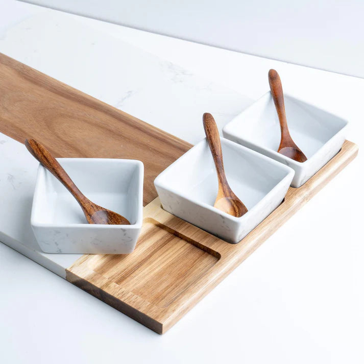 Marble Charcuterie Board Set - 11 Pieces