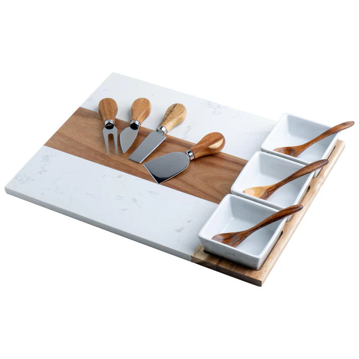 Marble Charcuterie Board Set - 11 Pieces