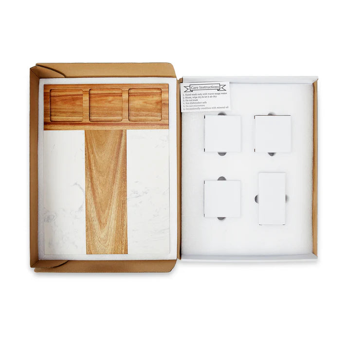 Marble Charcuterie Board Set - 11 Pieces