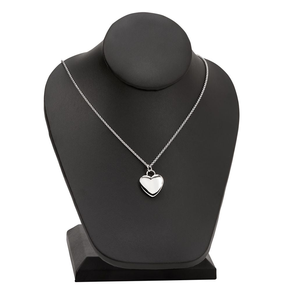Stainless Steel Puffed Heart Necklace