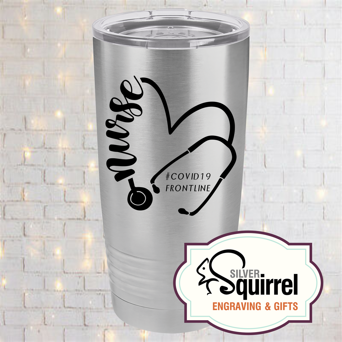 Insulated Tumbler {Nurse Heart Stethoscope}