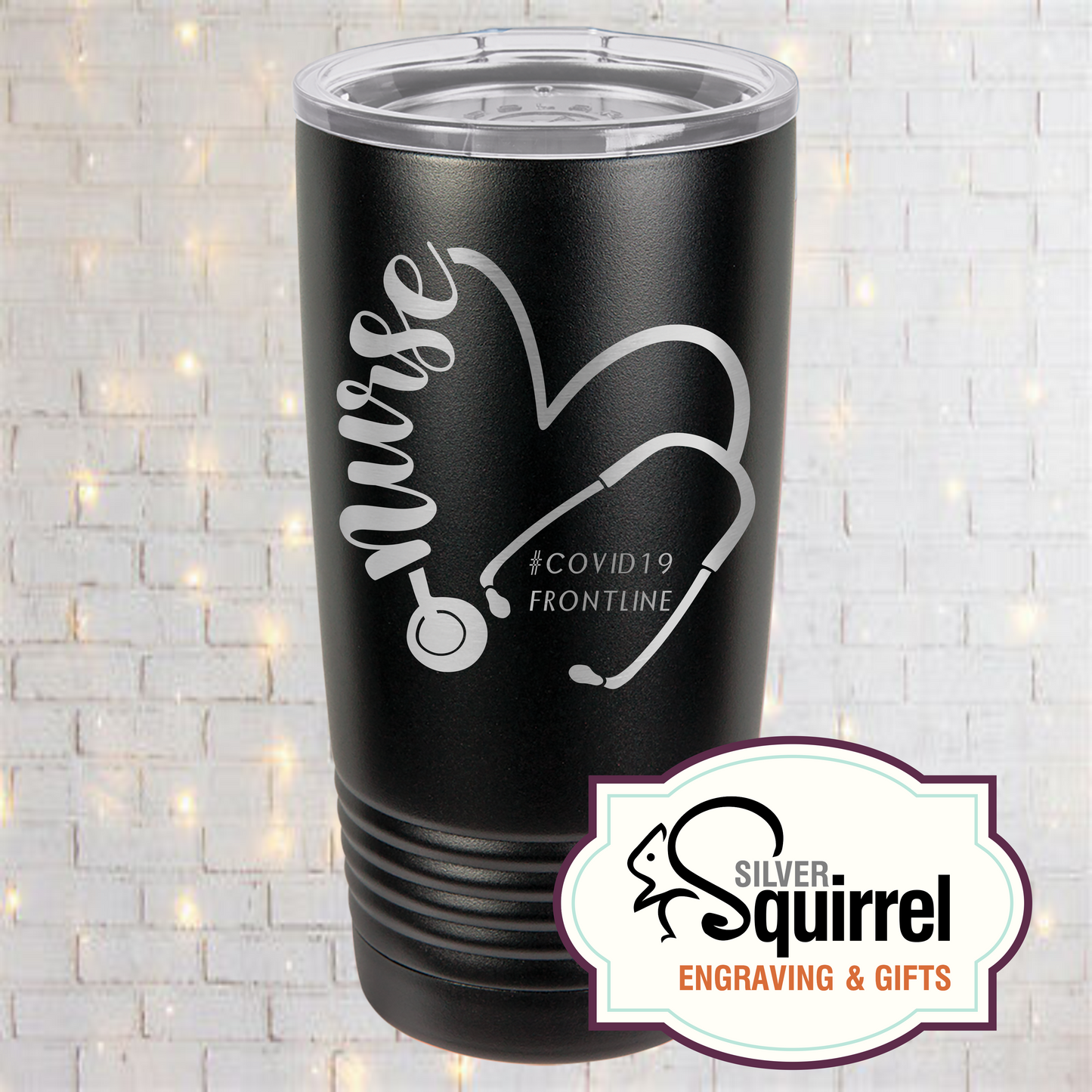 Insulated Tumbler {Nurse Heart Stethoscope}