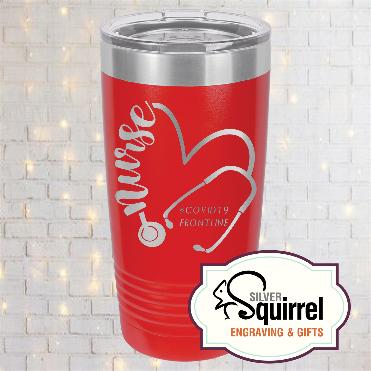 Insulated Tumbler {Nurse Heart Stethoscope}