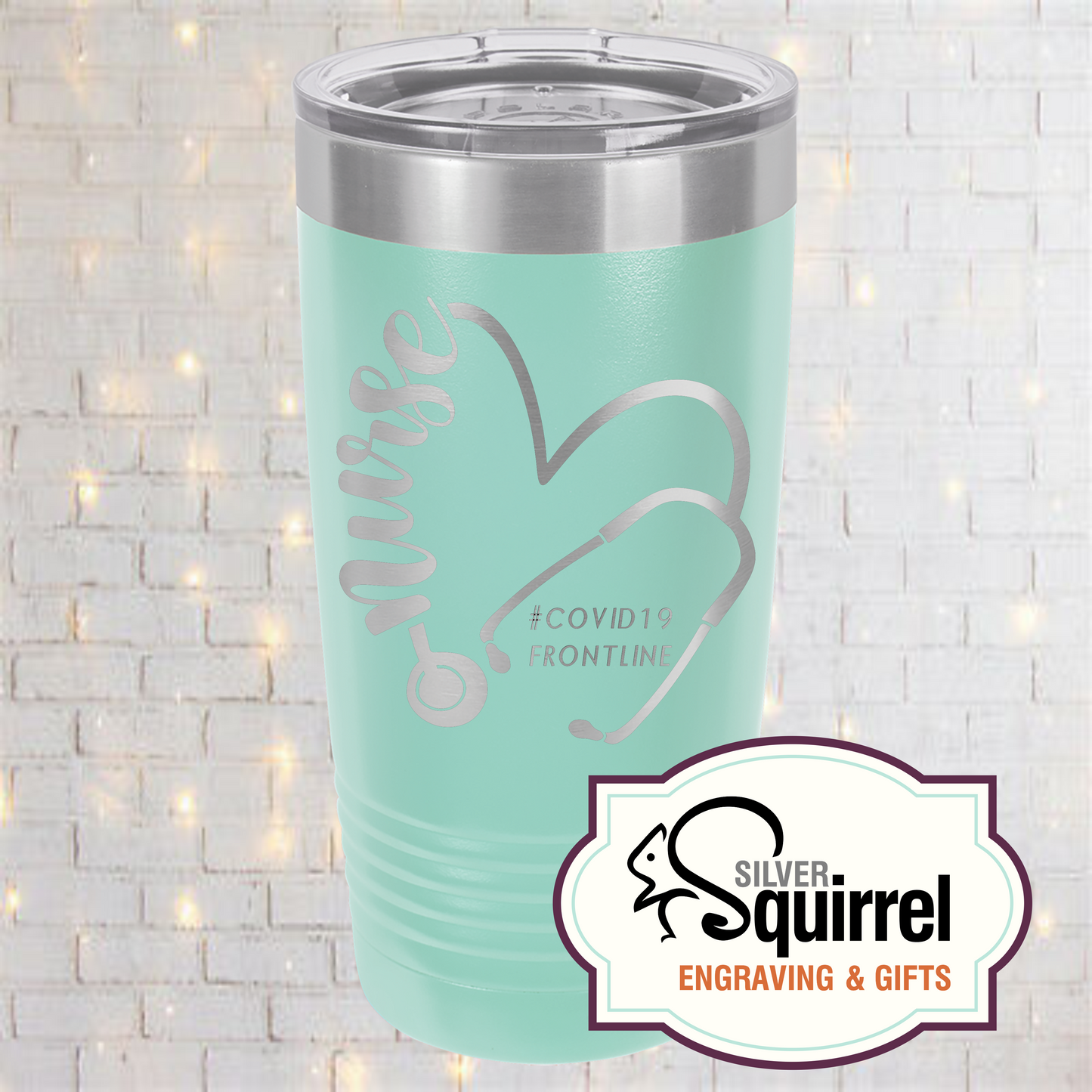 Insulated Tumbler {Nurse Heart Stethoscope}