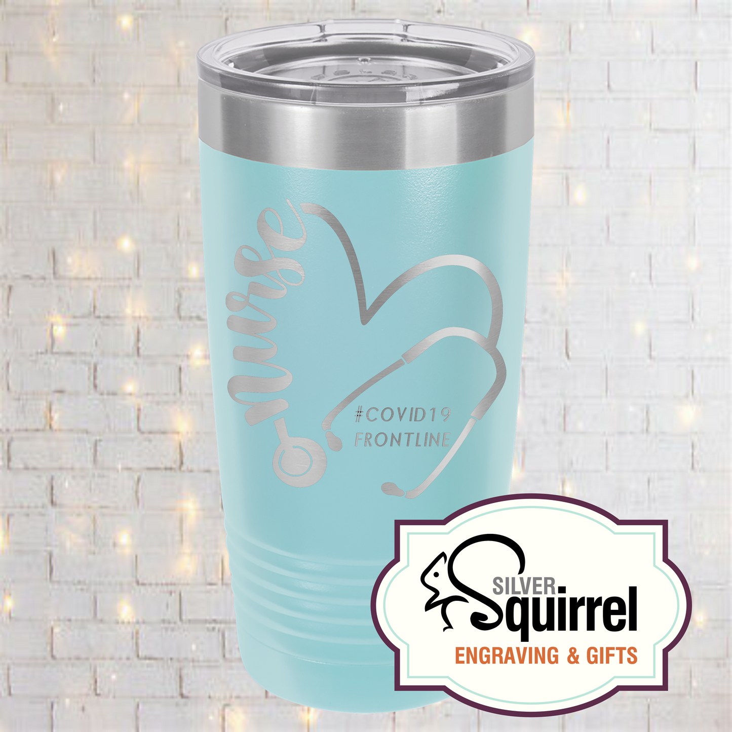 Insulated Tumbler {Nurse Heart Stethoscope}
