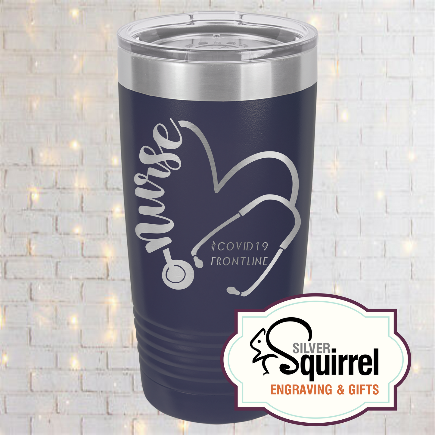Insulated Tumbler {Nurse Heart Stethoscope}