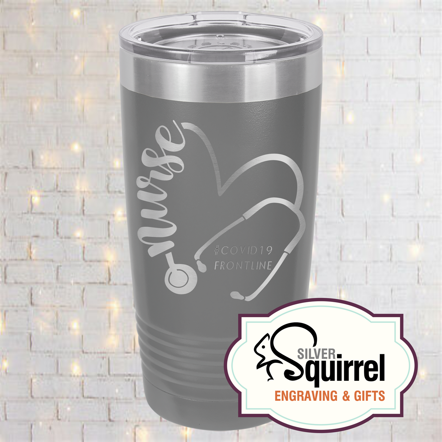 Insulated Tumbler {Nurse Heart Stethoscope}