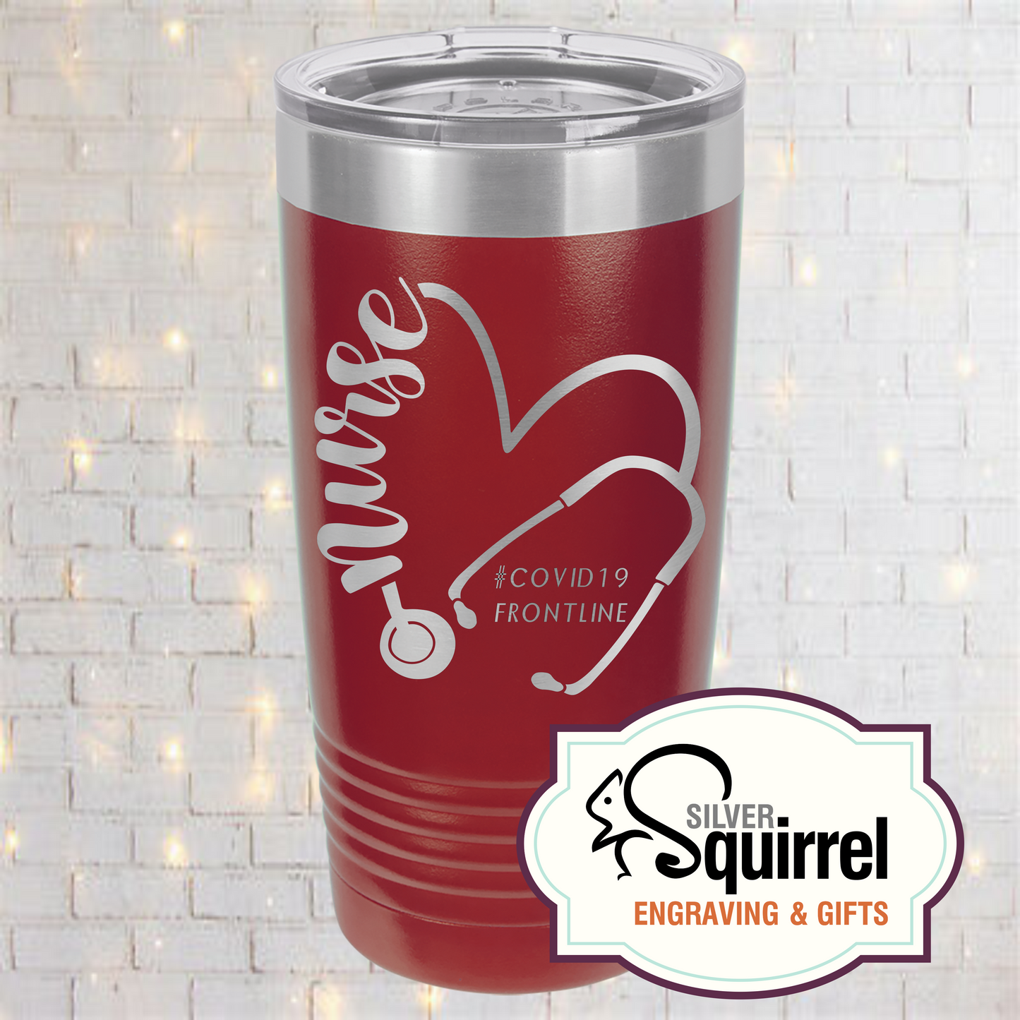 Insulated Tumbler {Nurse Heart Stethoscope}
