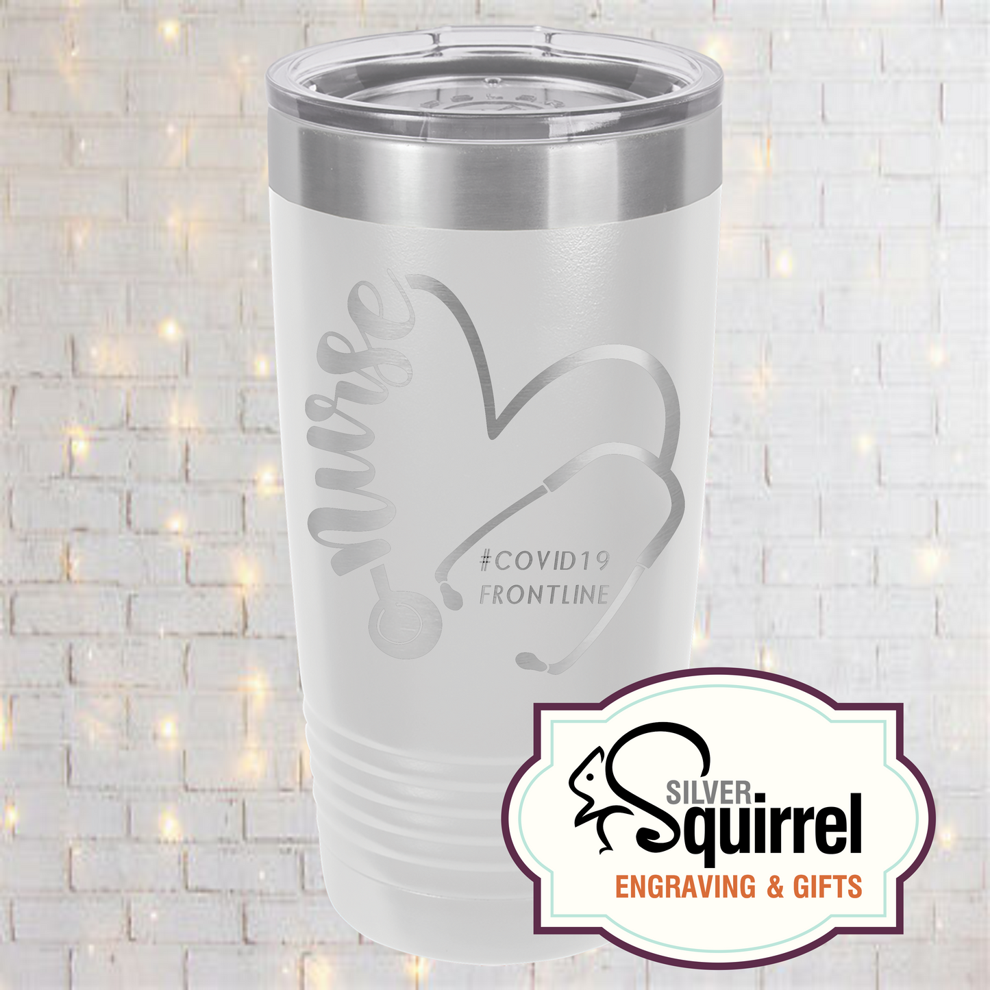 Insulated Tumbler {Nurse Heart Stethoscope}