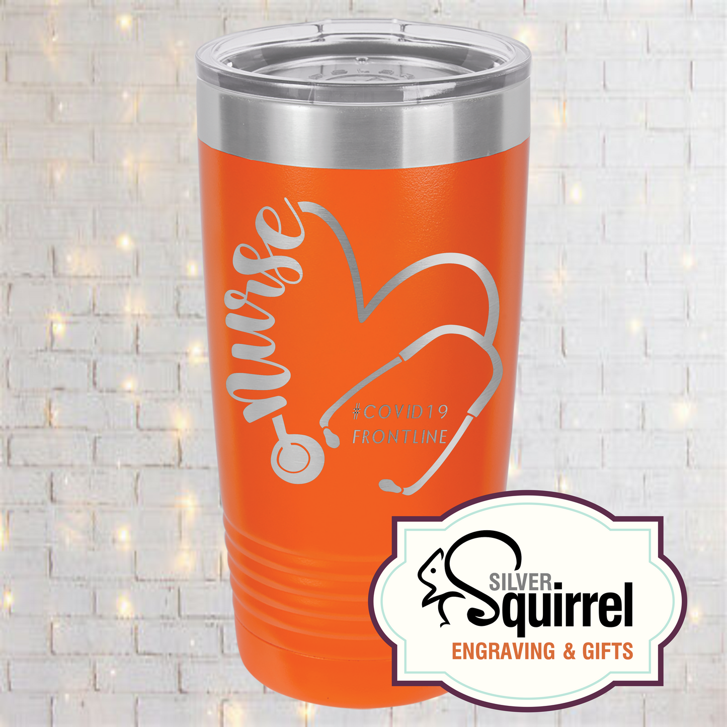 Insulated Tumbler {Nurse Heart Stethoscope}