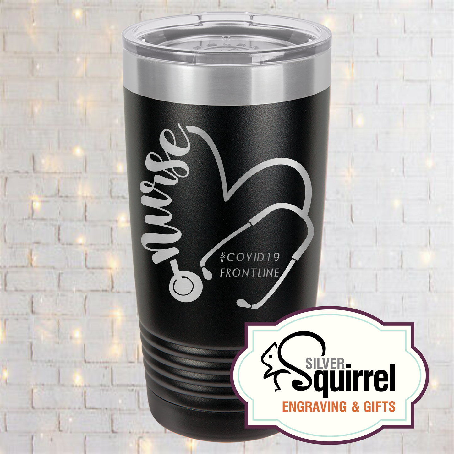 Insulated Tumbler {Nurse Heart Stethoscope}