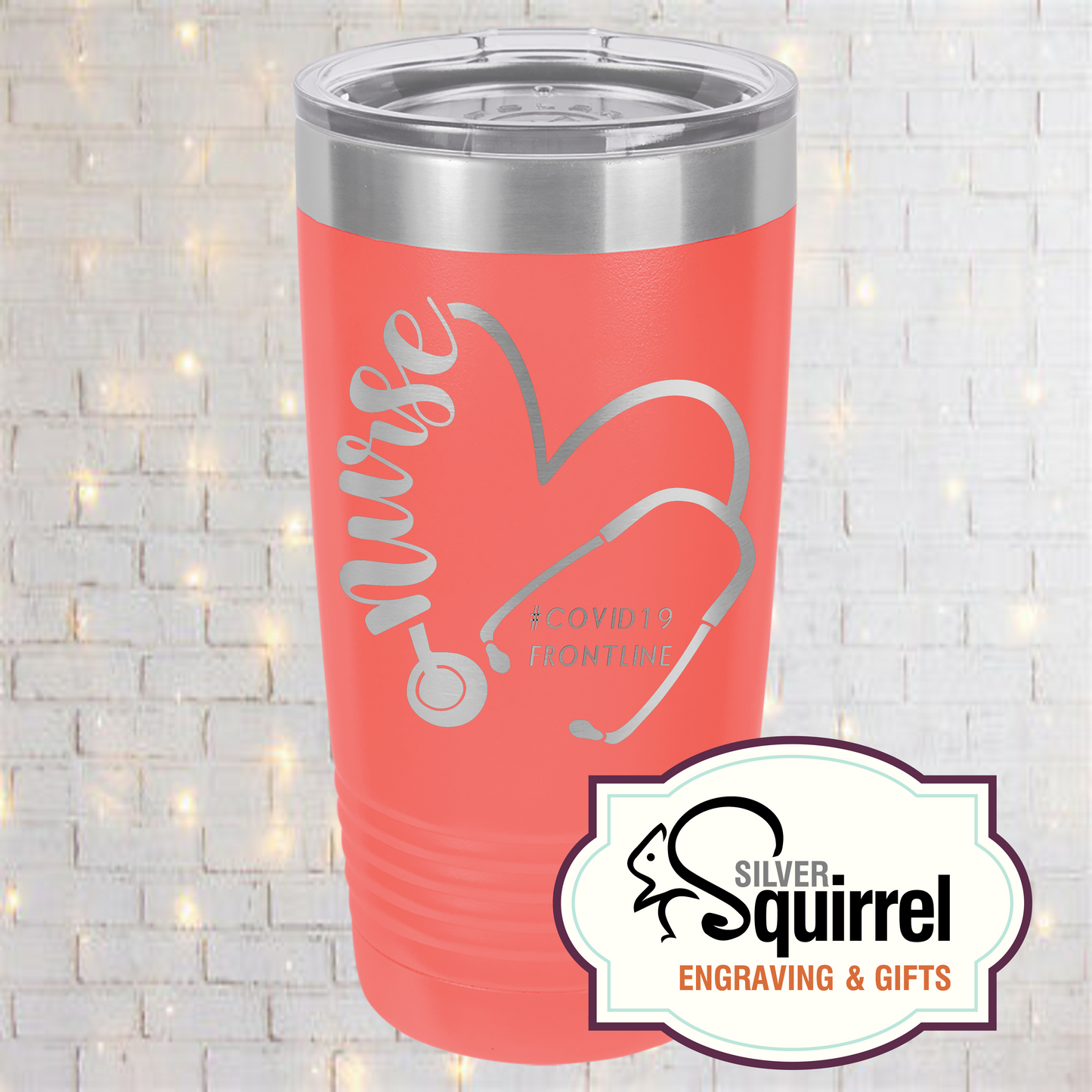 Insulated Tumbler {Nurse Heart Stethoscope}