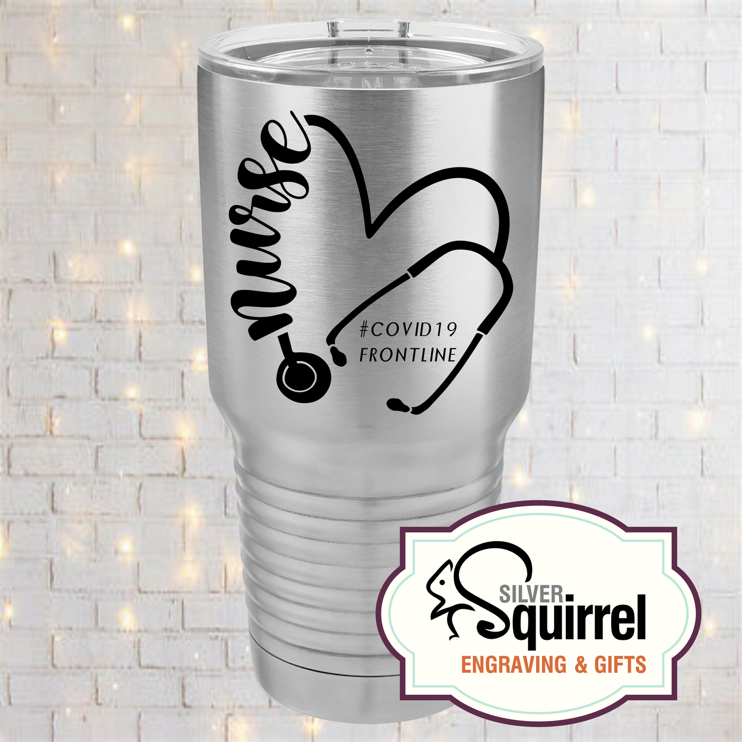 Insulated Tumbler {Nurse Heart Stethoscope}