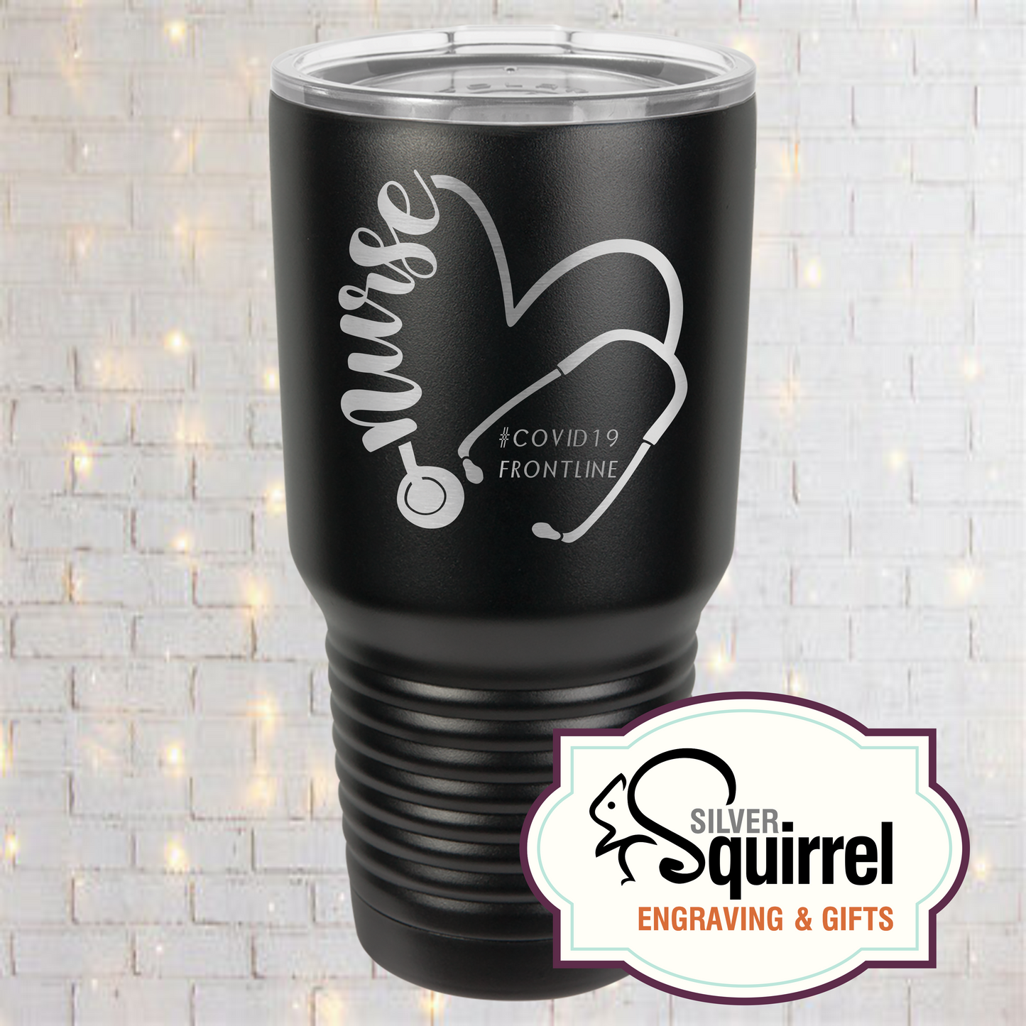 Insulated Tumbler {Nurse Heart Stethoscope}