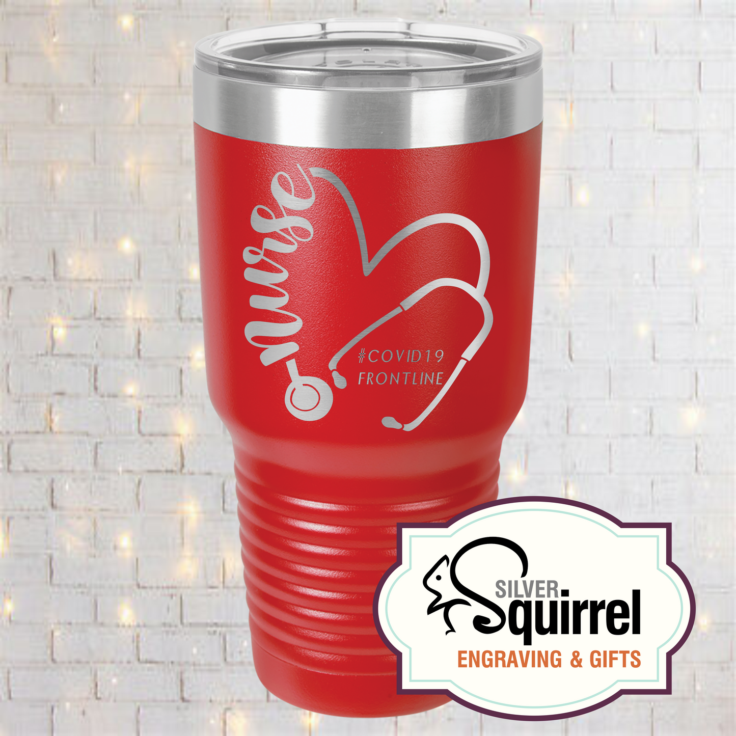 Insulated Tumbler {Nurse Heart Stethoscope}