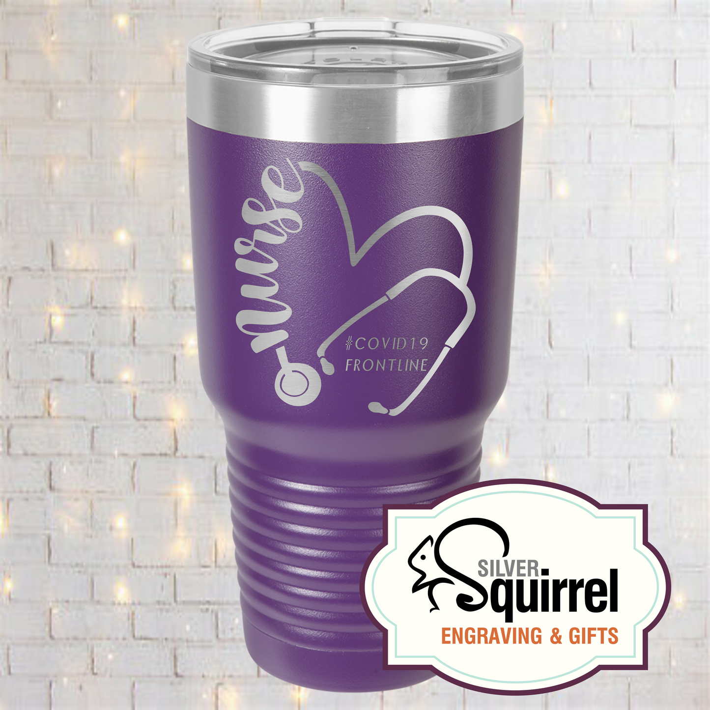 Insulated Tumbler {Nurse Heart Stethoscope}