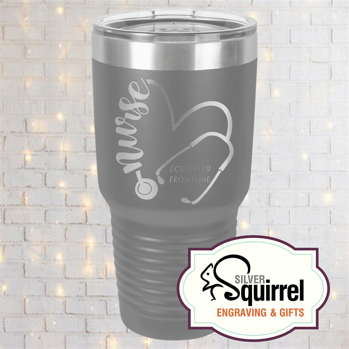 Insulated Tumbler {Nurse Heart Stethoscope}