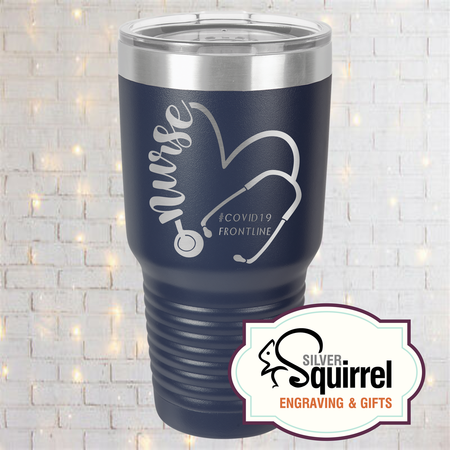 Insulated Tumbler {Nurse Heart Stethoscope}