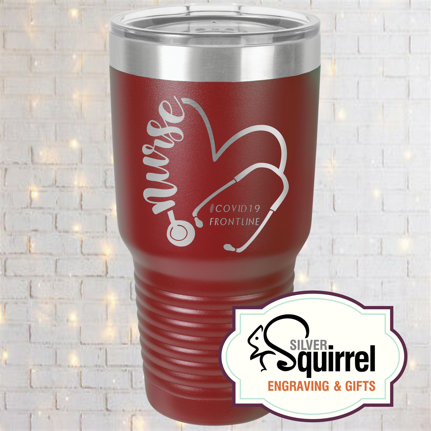 Insulated Tumbler {Nurse Heart Stethoscope}