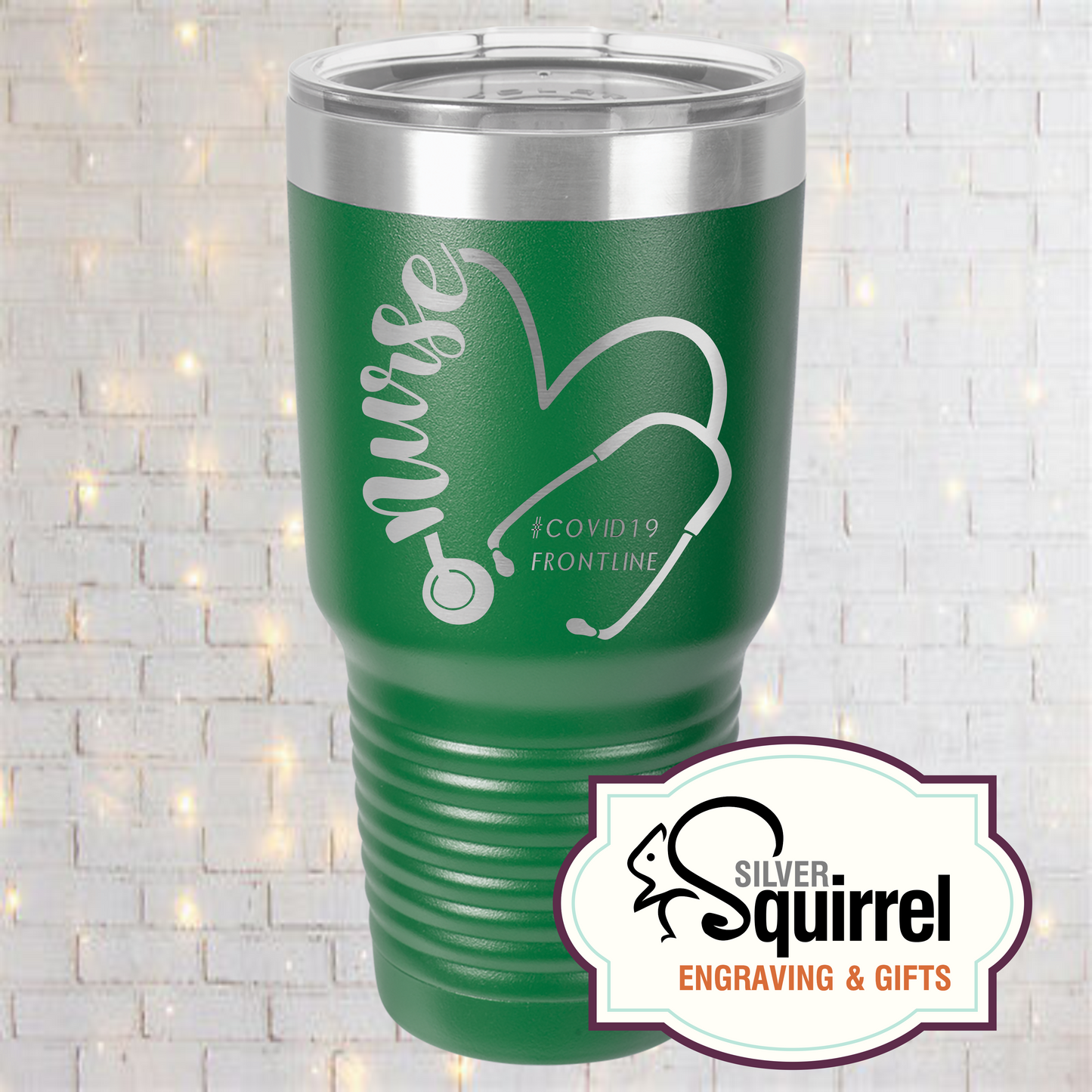 Insulated Tumbler {Nurse Heart Stethoscope}