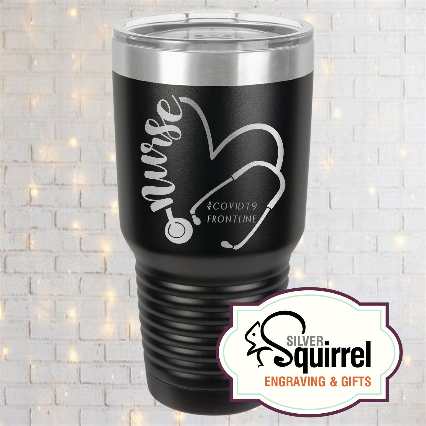 Insulated Tumbler {Nurse Heart Stethoscope}