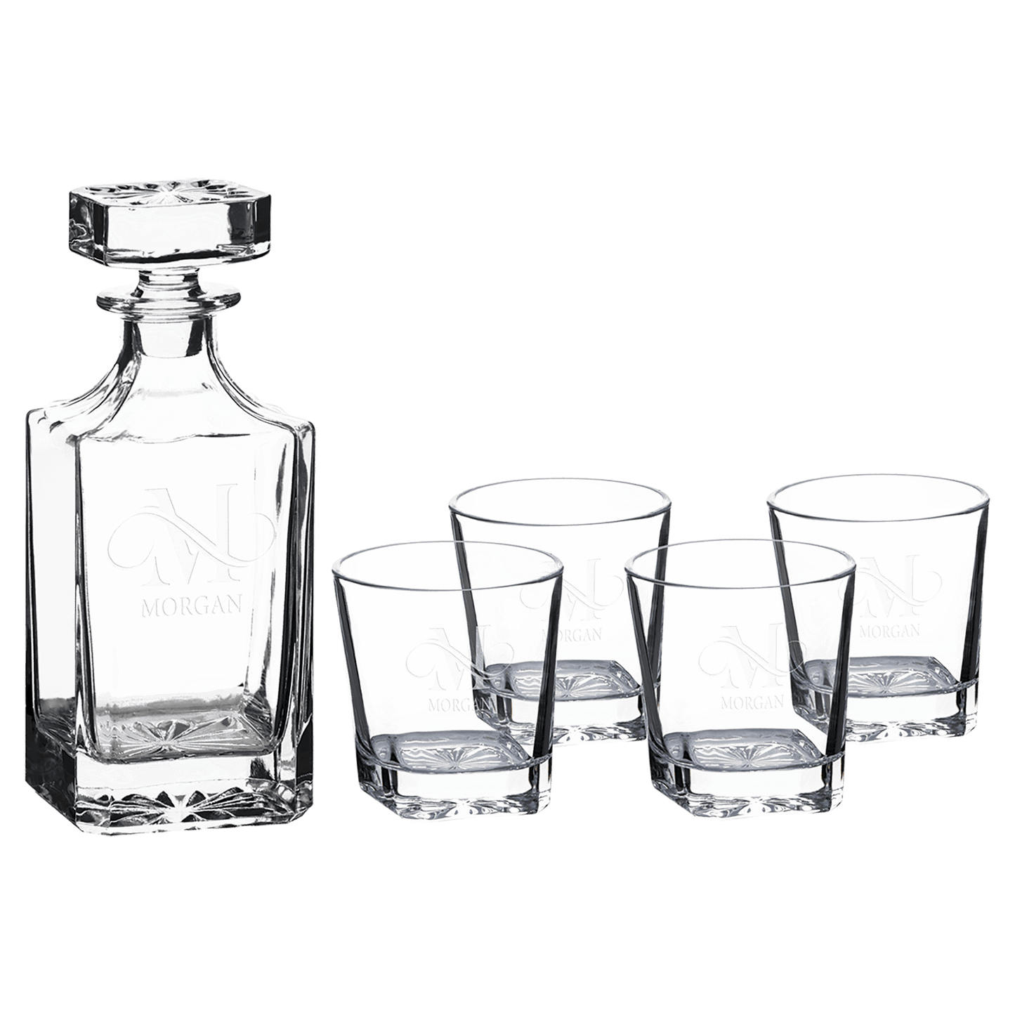 Square Glass Decanter Set