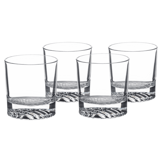 Waffle Cut 9 oz Rocks Glass Set