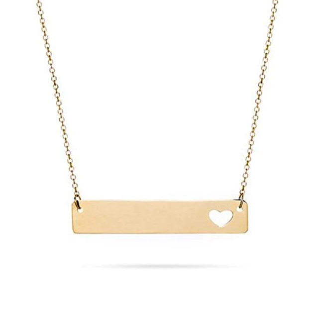 Personalized Bar Heart Necklace