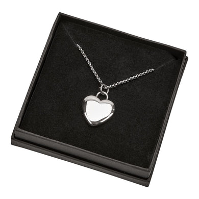 Stainless Steel Puffed Heart Necklace