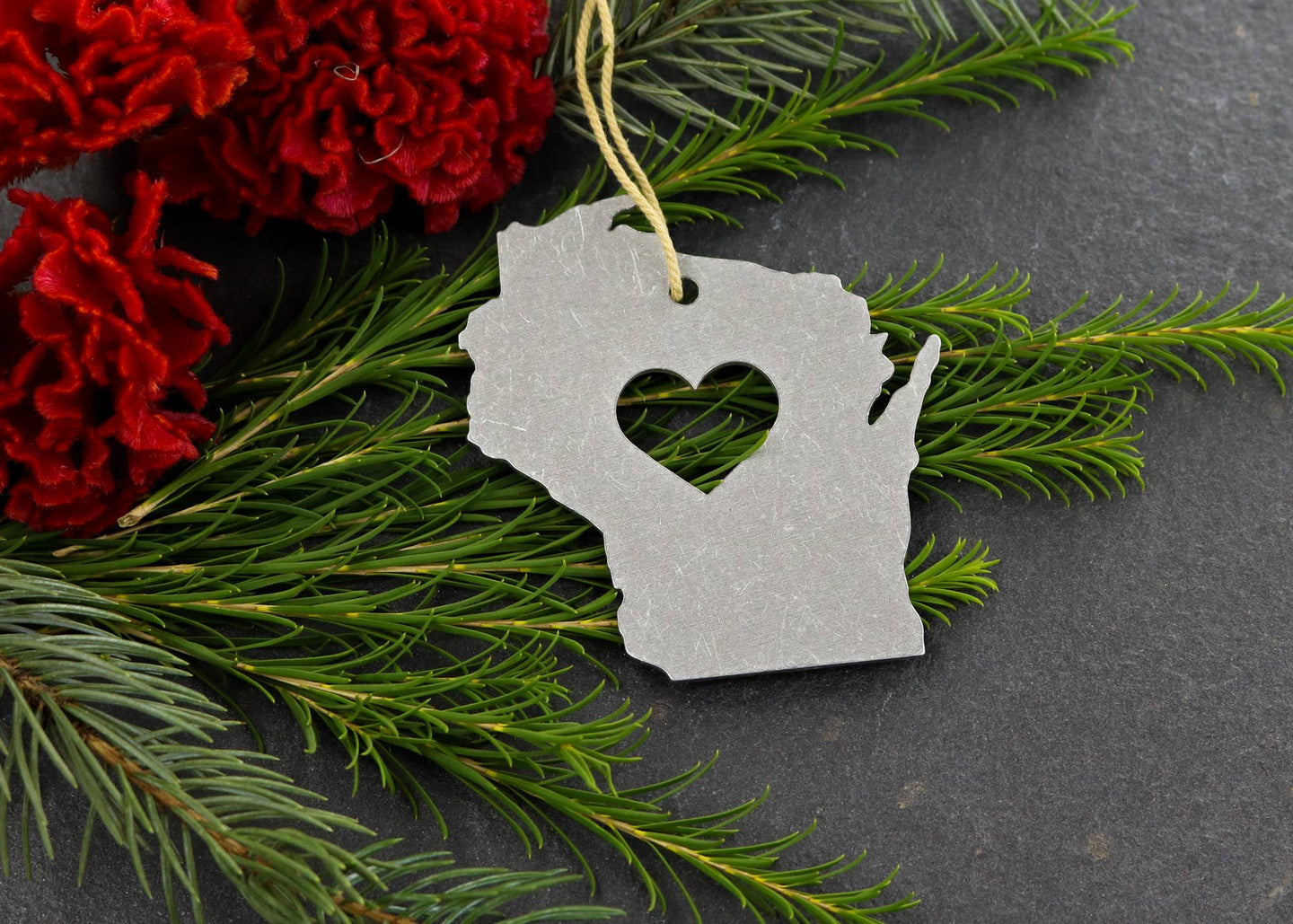 Wisconsin State Metal Holiday Gift Christmas Ornaments