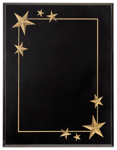 7x9 Black Carved Star Acrylic Plaque