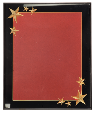 9x11 Burgundy Carved Star Acrylic Plaque