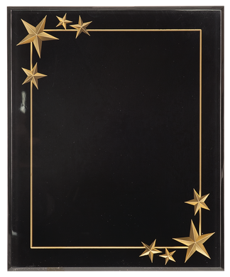 9x11 Black Carved Star Acrylic Plaque