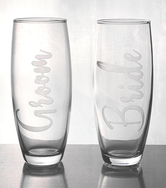 Bride & Groom Champagne/Shot Glass Set