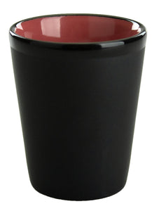 Ceramic Matte Black Shot Glass with Colorful Interior {This is my COVID Booster Shot}