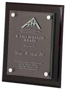 8" x 10" Black Piano Finish Floating Glass Plaque
