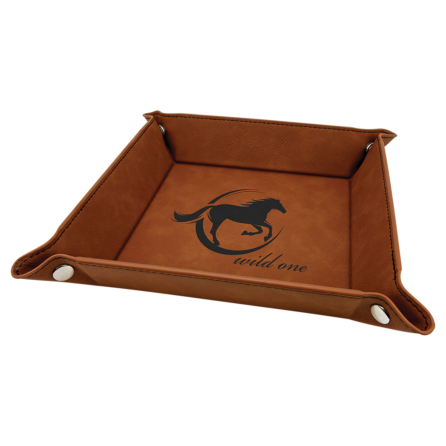 Leatherette Valet Tray with Corner Snaps