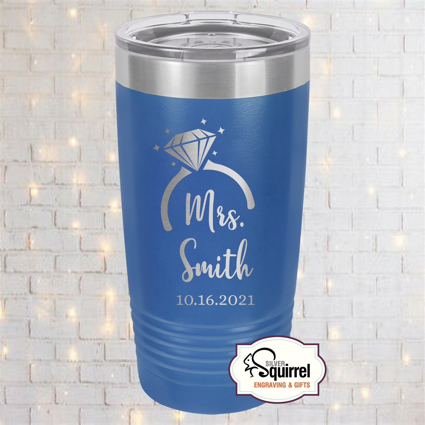 Insulated Tumbler {Mrs. Diamond Ring w/Name}