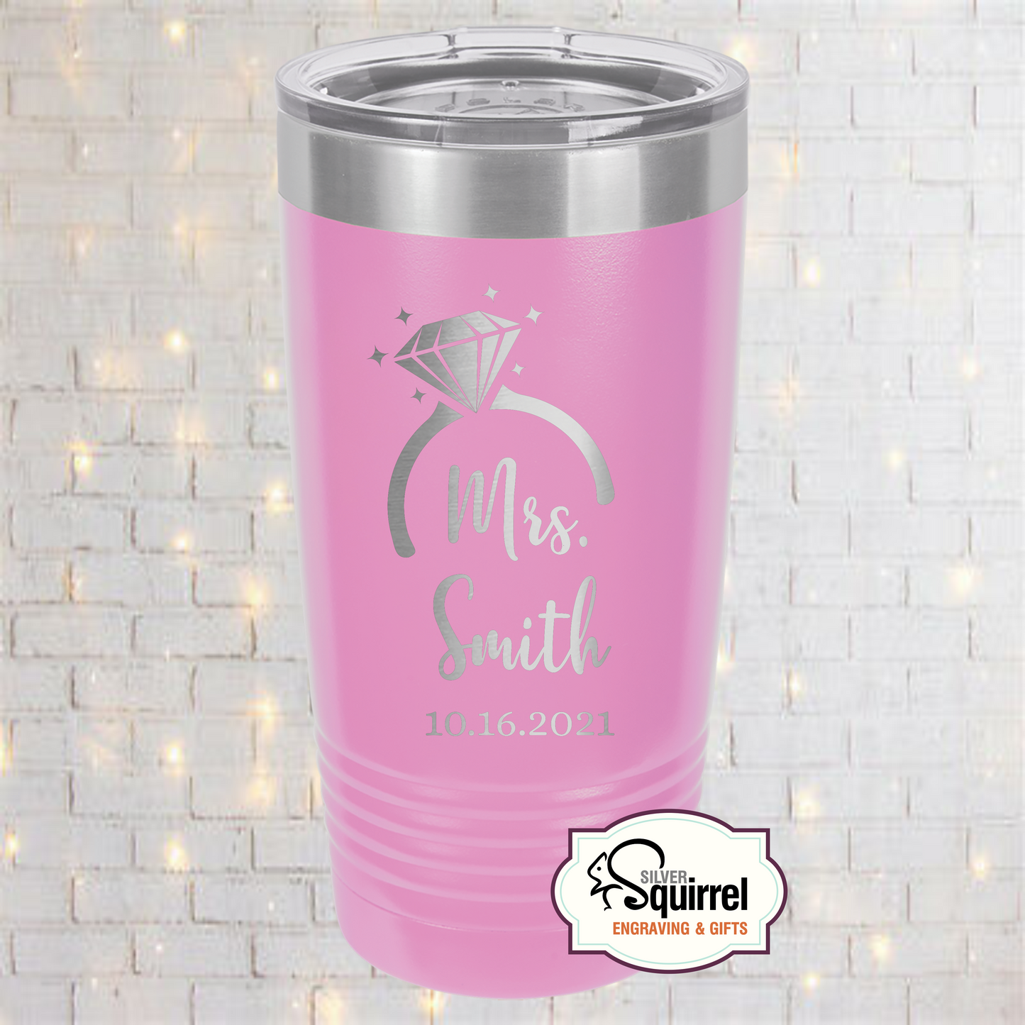 Insulated Tumbler {Mrs. Diamond Ring w/Name}