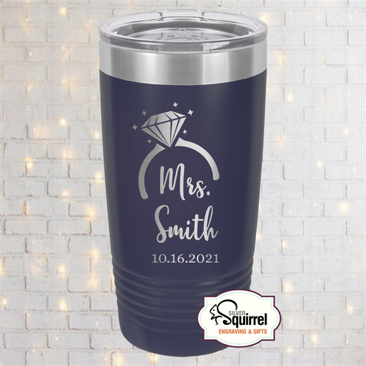 Insulated Tumbler {Mrs. Diamond Ring w/Name}