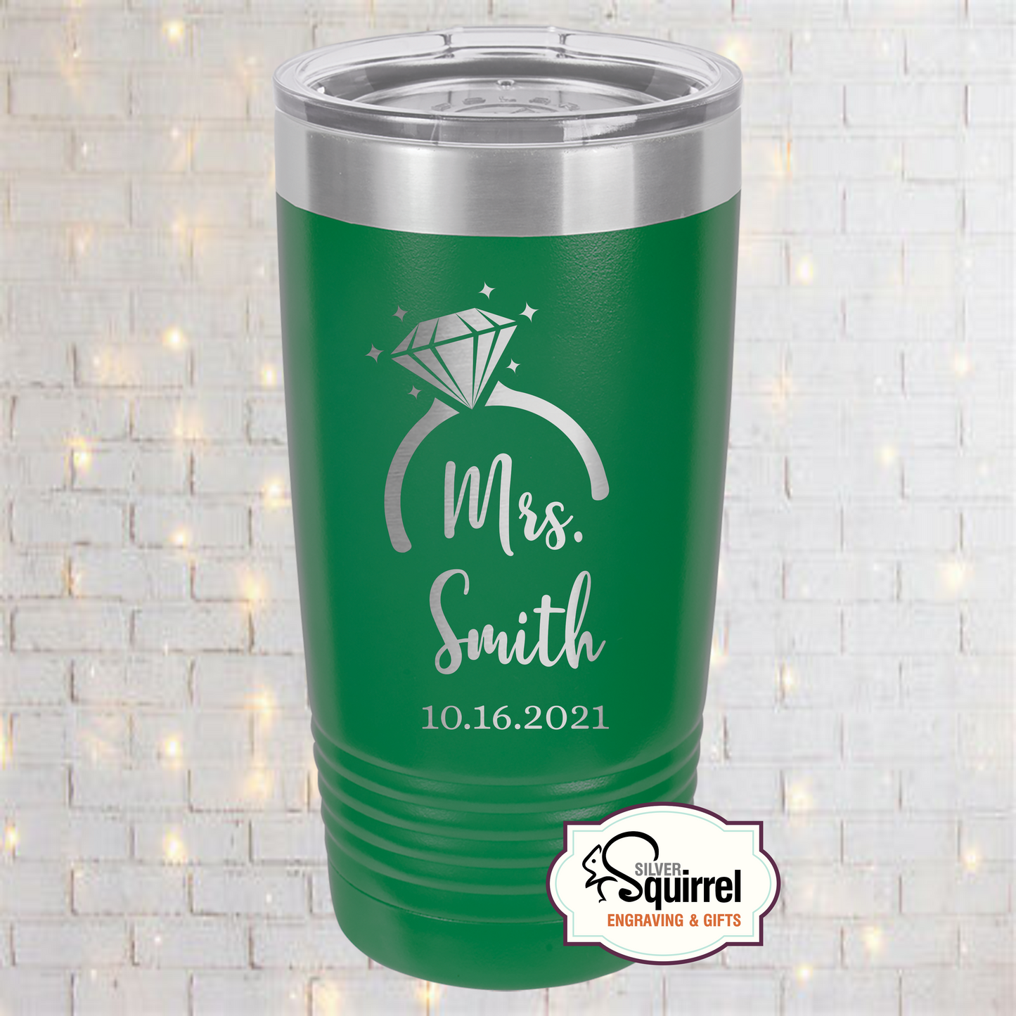 Insulated Tumbler {Mrs. Diamond Ring w/Name}