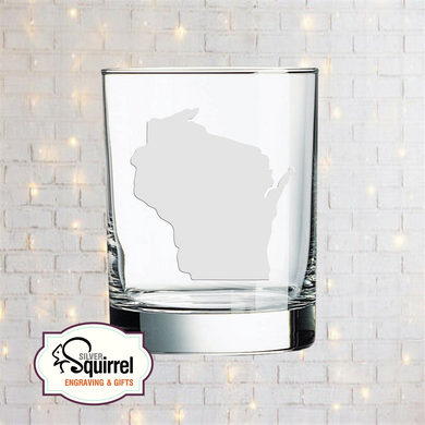Double Old Fashioned Glass {Wisconsin Silhouette}