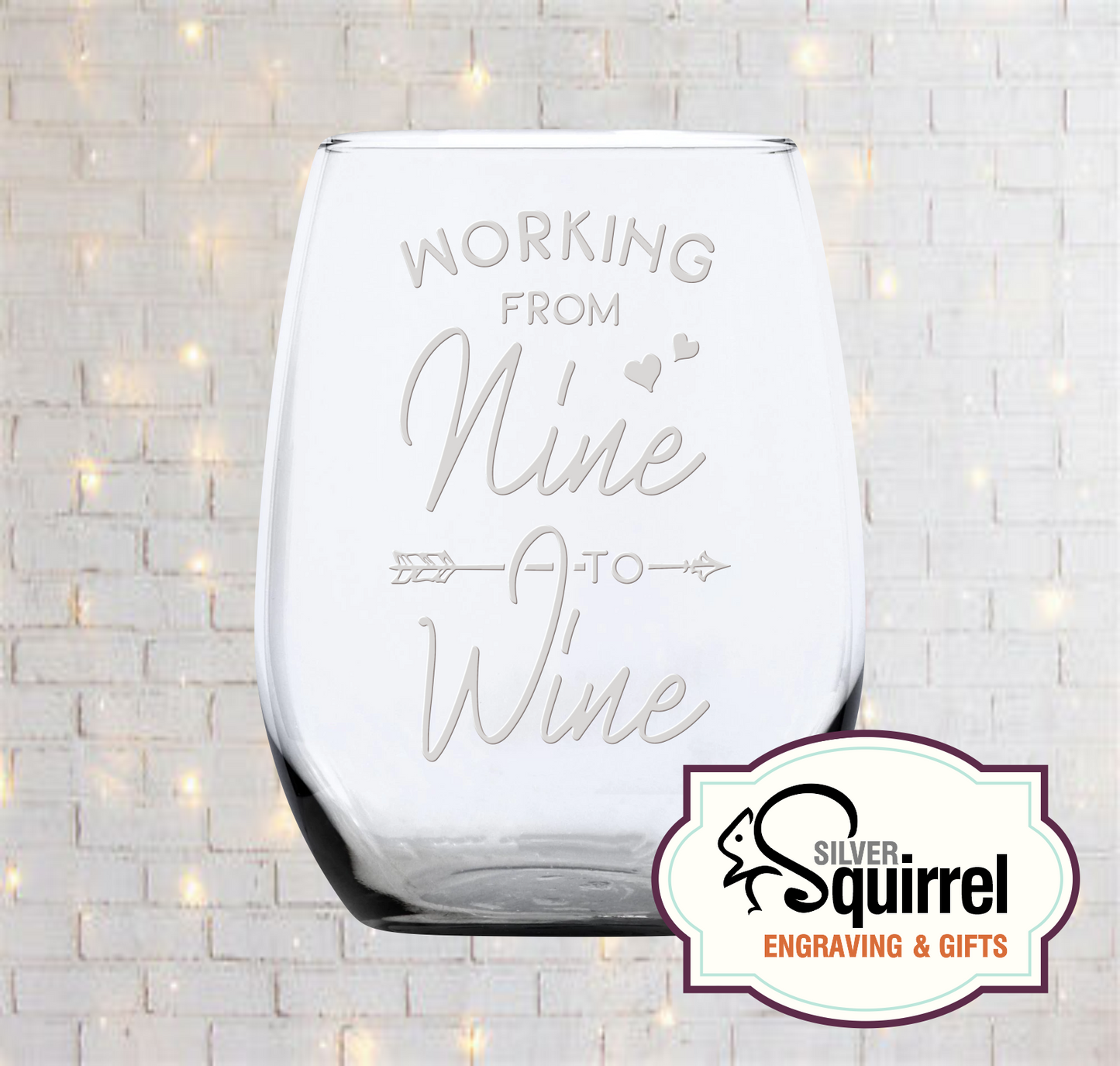 21 oz Stemless Wine Glass {Working from Nine to Wine}