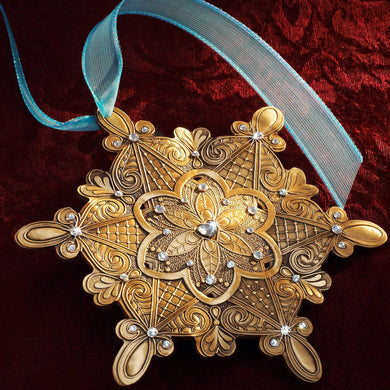 Snow Crystal Love Ornament - Bronze
