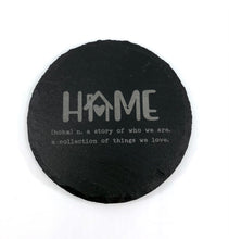 Load image into Gallery viewer, Round Slate Coaster {Home Noun}