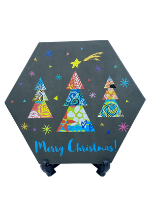 Hexagon Trivet {Neon Merry Chirstmas}