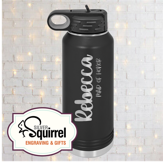 Laser Engraved Insulated Water Bottle {32 oz Polar Camel}