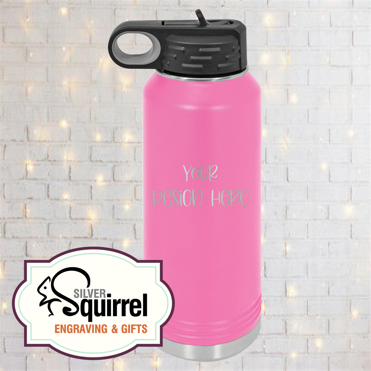 Laser Engraved Insulated Water Bottle {32 oz Polar Camel}