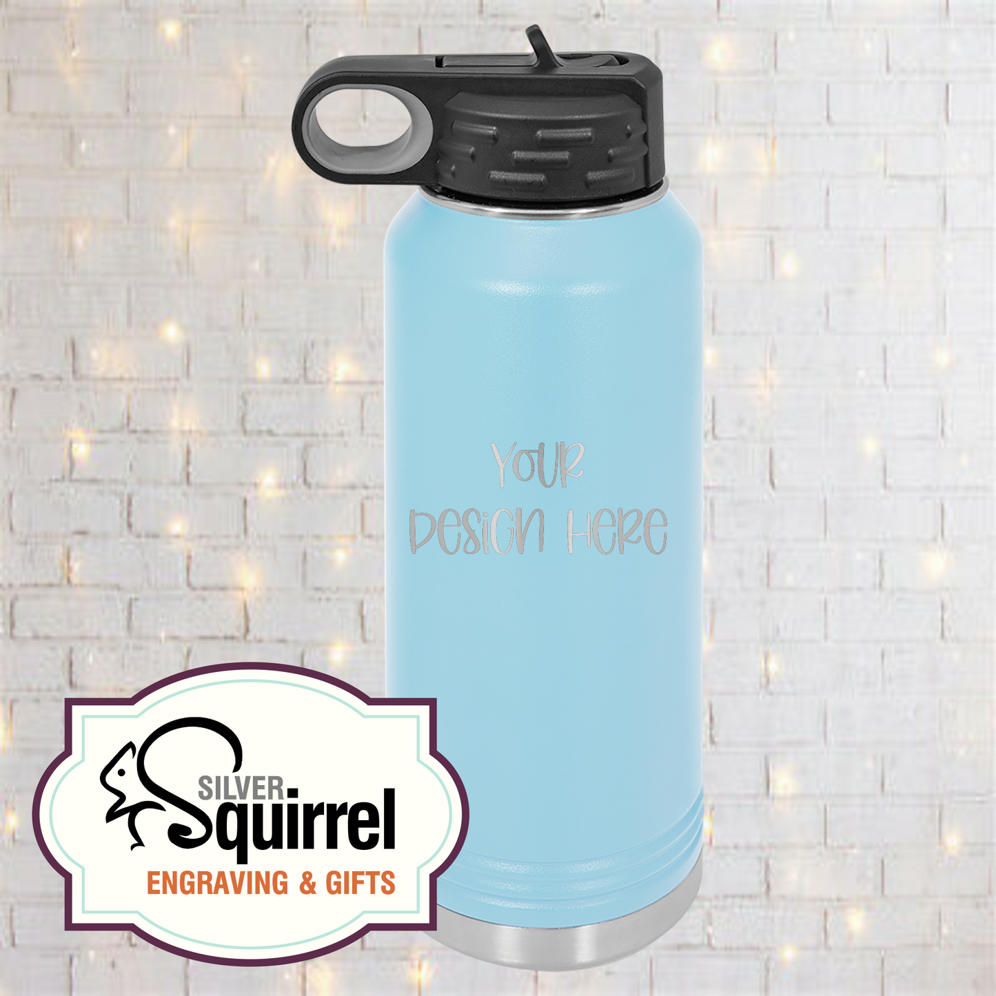 Laser Engraved Insulated Water Bottle {32 oz Polar Camel}