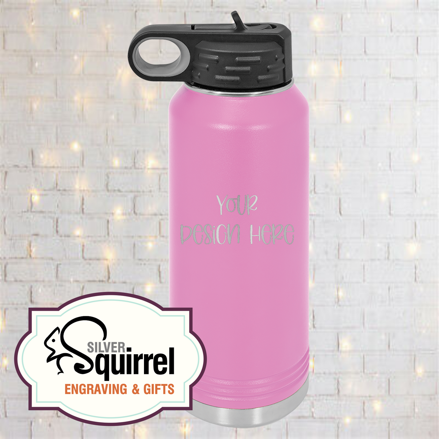 Laser Engraved Insulated Water Bottle {32 oz Polar Camel}